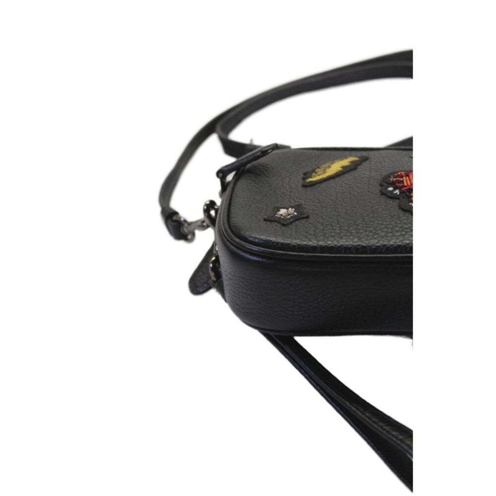 Coach Womens Leather Beaded Double Zip Small Crossbody Handbag Black - Picture 10 of 11